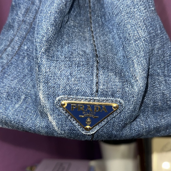 Prada Canapa Large Blue Denim Tote - Picture 5 of 17